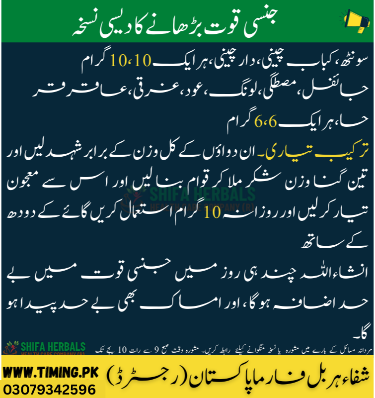 Jinsi Quwat Barhane Ka Desi Nuskha