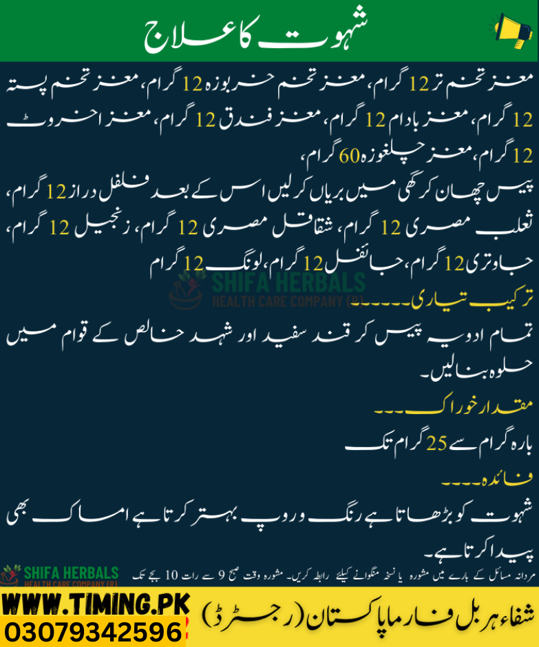 Shehwat Ka Ilaj-Shehwat Ki Kami Ka Desi Ilaj